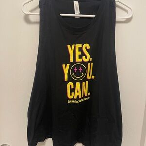 Black Burn Boot Camp Tank Top (crop but a long crop probs hip length)